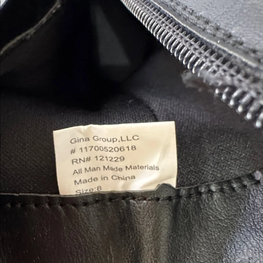 NWOT Bebe Girls Toddler 8 Black Gold Zipper Riding Boots Winter Bow Faux Leather
